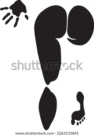 Woman's symbolic silhouette from the basic direction. Isolated image, naked on the beach, perfect for cutting stickers and tattoos