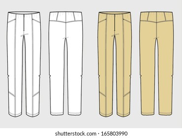 Woman's trousers technical drawing sand