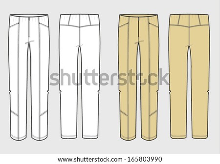 Woman's trousers technical drawing sand