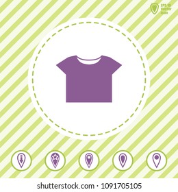 woman's t-shirt, croptop vector icon. Flat design style