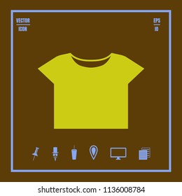 woman's t-shirt, croptop vector icon. Flat design style