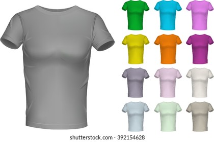 Womans t-shirt in many color variations