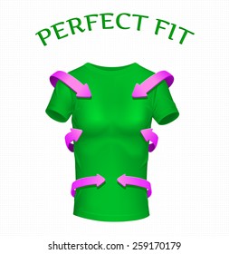 Woman's t-shirt, perfect fit, vector