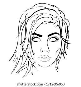Silueta vectorial femenina sobre fondo blanco.