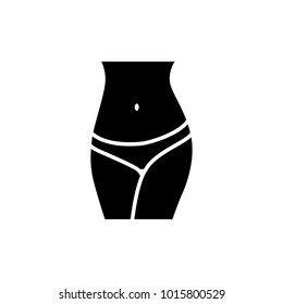 woman's waist icon, flat design best vector icon