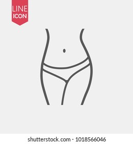 woman's waist icon, flat design best vector icon