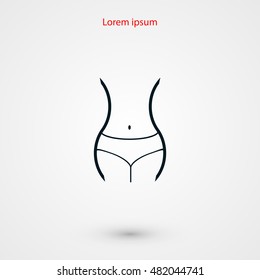 woman's waist icon, flat design best vector icon