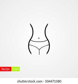 woman's waist icon, flat design best vector icon
