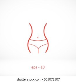 woman's waist icon, flat design best vector icon