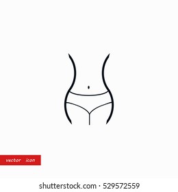 woman's waist icon, flat design best vector icon