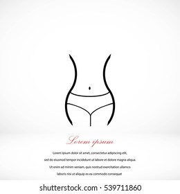 woman's waist icon, flat design best vector icon