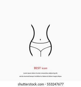 woman's waist icon, flat design best vector icon