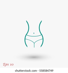 woman's waist icon, flat design best vector icon