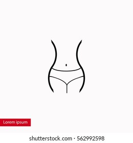 woman's waist icon, flat design best vector icon