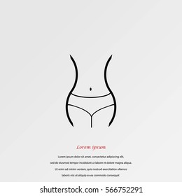 woman's waist icon, flat design best vector icon