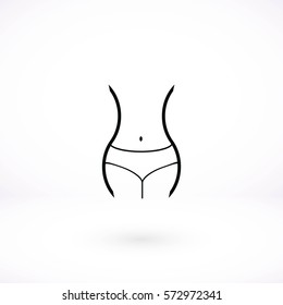 woman's waist icon, flat design best vector icon