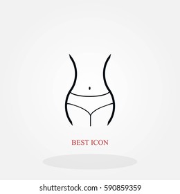 woman's waist icon, flat design best vector icon