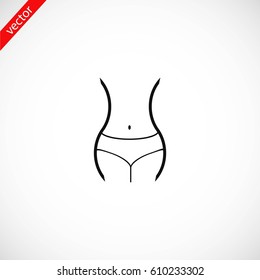 woman's waist icon, flat design best vector icon