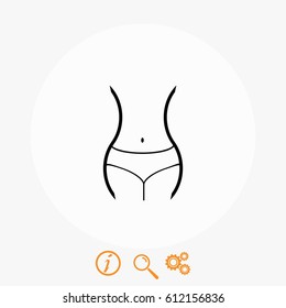 woman's waist icon, flat design best vector icon