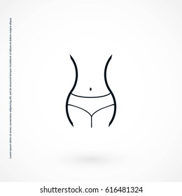 woman's waist icon, flat design best vector icon