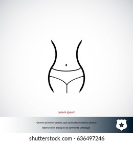 woman's waist icon, flat design best vector icon