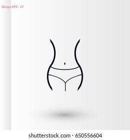 woman's waist icon, flat design best vector icon