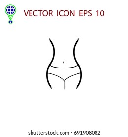 woman's waist icon, flat design best vector icon