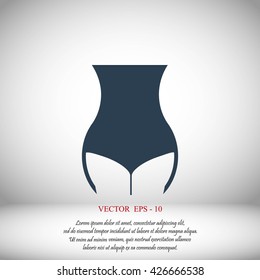 woman's waist icon vector