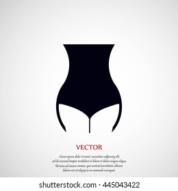 woman's waist icon vector