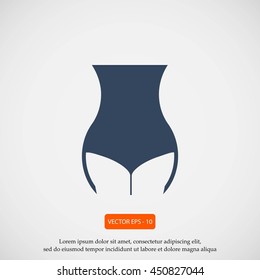 woman's waist icon vector