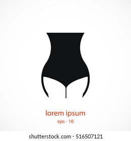  woman's waist icon vector, flat design best vector icon