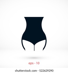  woman's waist icon vector, flat design best vector icon