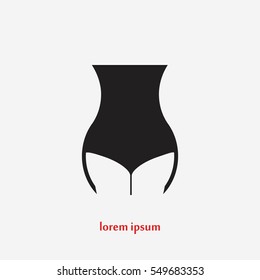  woman's waist icon vector, flat design best vector icon