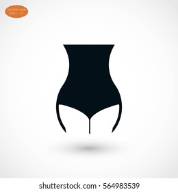  woman's waist icon vector, flat design best vector icon