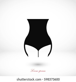 woman's waist icon vector, flat design best vector icon