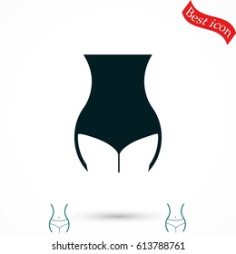 woman's waist icon vector, flat design best vector icon