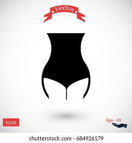  woman's waist icon vector, flat design best vector icon