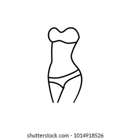 woman's waist line icon, flat design best vector icon