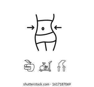 woman's waist line icon, flat design best vector icon 