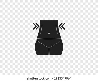 Woman's Waist, weight loss icon. Vector illustration, flat.