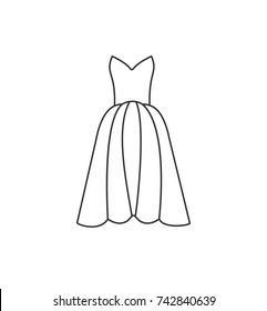 Woman's wedding dress. Gown. Vector illustration