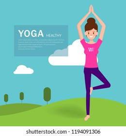 Woman's yoga character pose.