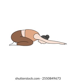 Woman's Yoga Illustration with Minimalist Clean Lines