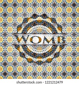 Womb arabesque emblem background. arabic decoration.