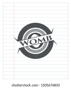 Womb drawn with pencil strokes. Vector Illustration. Detailed.