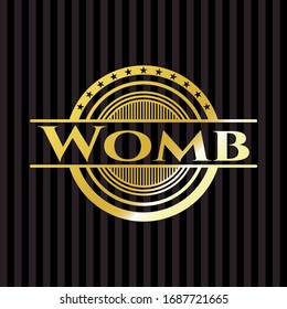 Womb golden badge or emblem. Vector Illustration. Detailed.