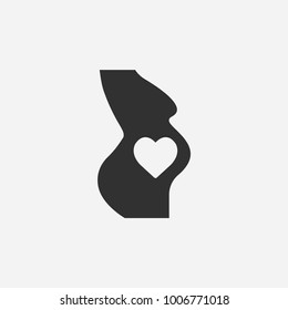 Womb in heart valentines day icon illustration isolated vector sign symbol