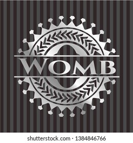 Womb silvery badge or emblem. Vector Illustration. Mosaic.