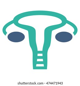 Womb vector icon. Style is bicolor flat symbol, cobalt and cyan colors, rounded angles, white background.