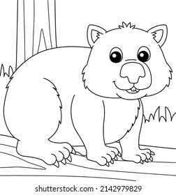 Wombat Animal Coloring Page Kids Stock Vector (Royalty Free) 2142979829 ...